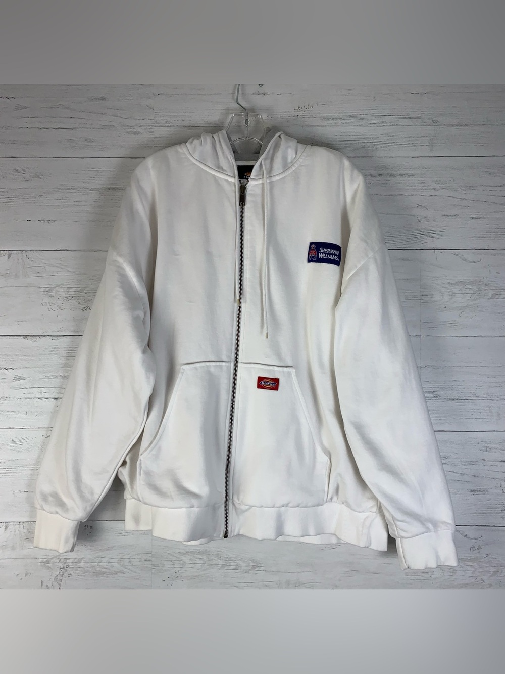 Sherwin Williams Dickies White Thermal-Lined Hooded Fleece Jacket white XL
